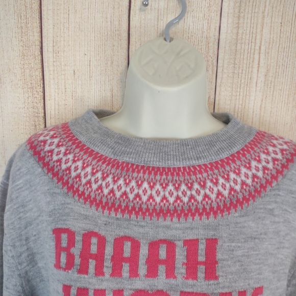 Rockin Around Christmas  Sweater dress Sheep Bell Gray Nordic Ugly Sweater XXL - Picture 6 of 13